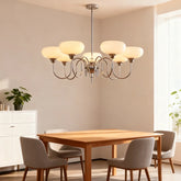 Mid-Century Glass Persimmon Chandelier for Dining Room
